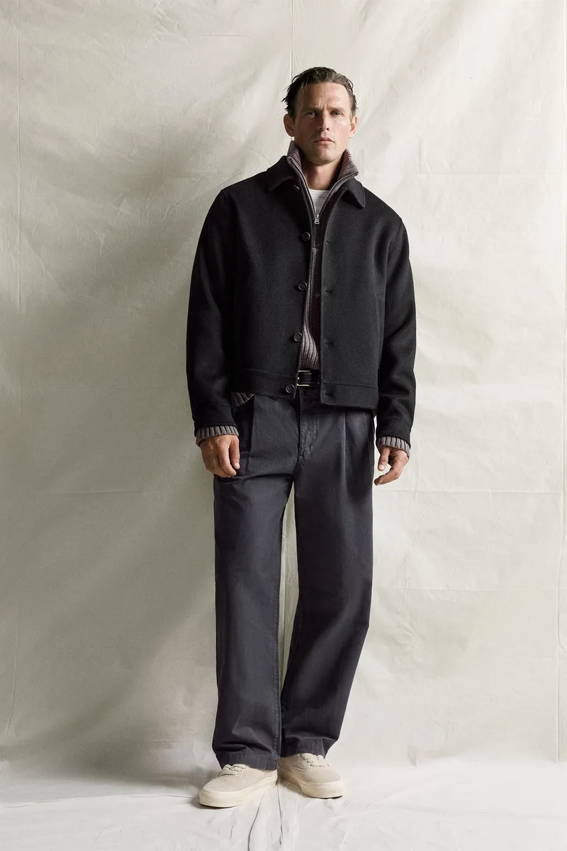 100% WOOL CROPPED FIT JACKET