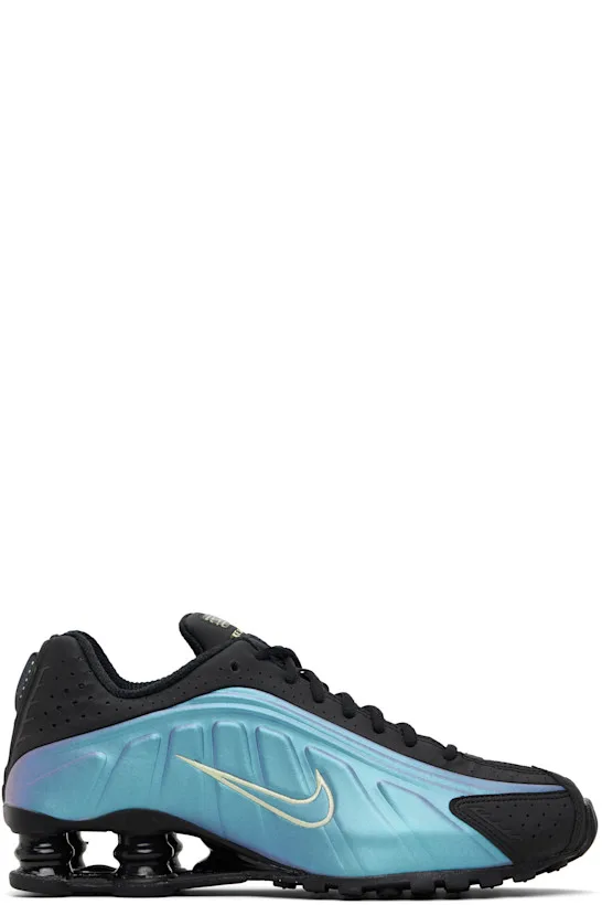 Black & Blue Shox R4 Sneakers