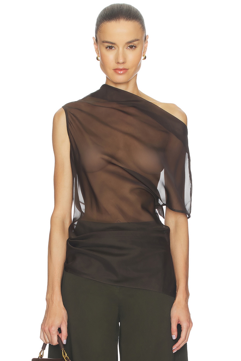 EAVES Saeunn Asym Top in Espresso