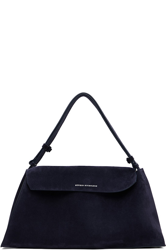 Navy Shiboru Suede Bag