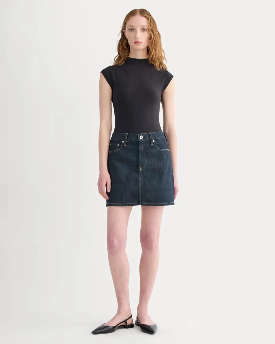 The Denim Mini Skirt | Dark Indigo