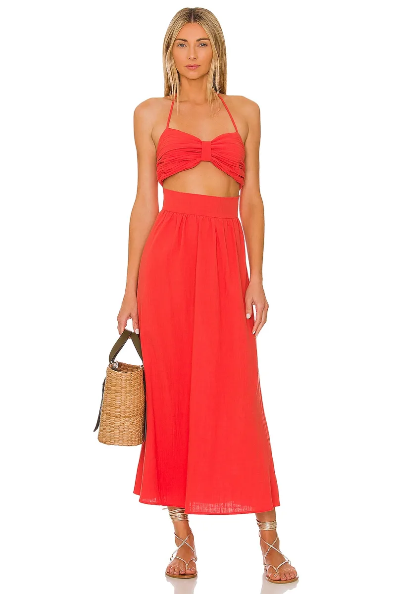 SNDYS Boat Linen Dress in Spice