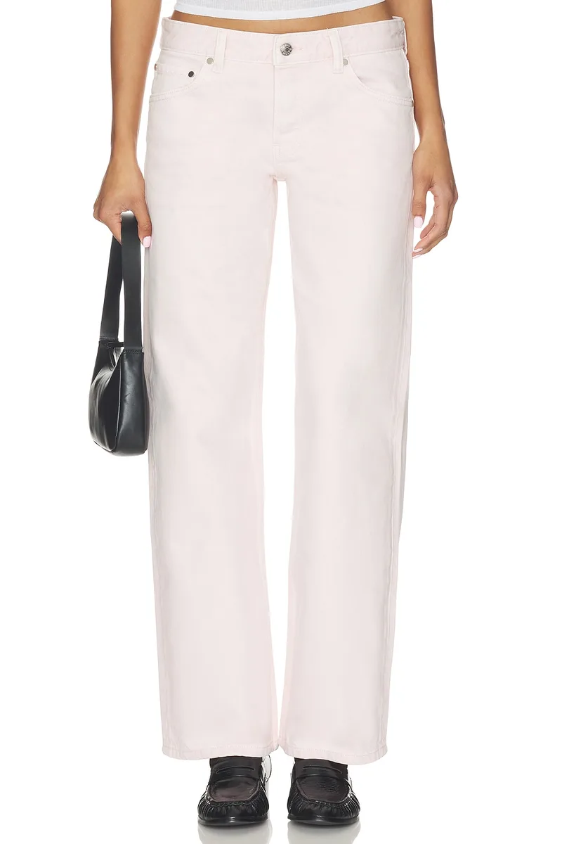EB Denim Low Rise Baggy Jean in Soft Pink