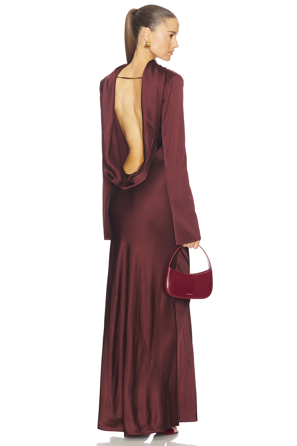 Camila Coelho Calena Gown in Chocolate Brown