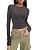 Long Sleeve Shirt Women Crewneck Ribbed Knit Slim Fit Basic Tee Shirts Workout Top 2024 Casual T-Shirt Going Out Tops - Image 3
