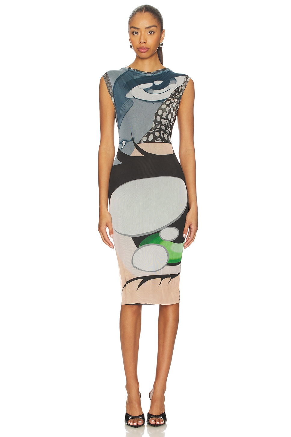 Ottolinger Mesh Pencil Dress in Print