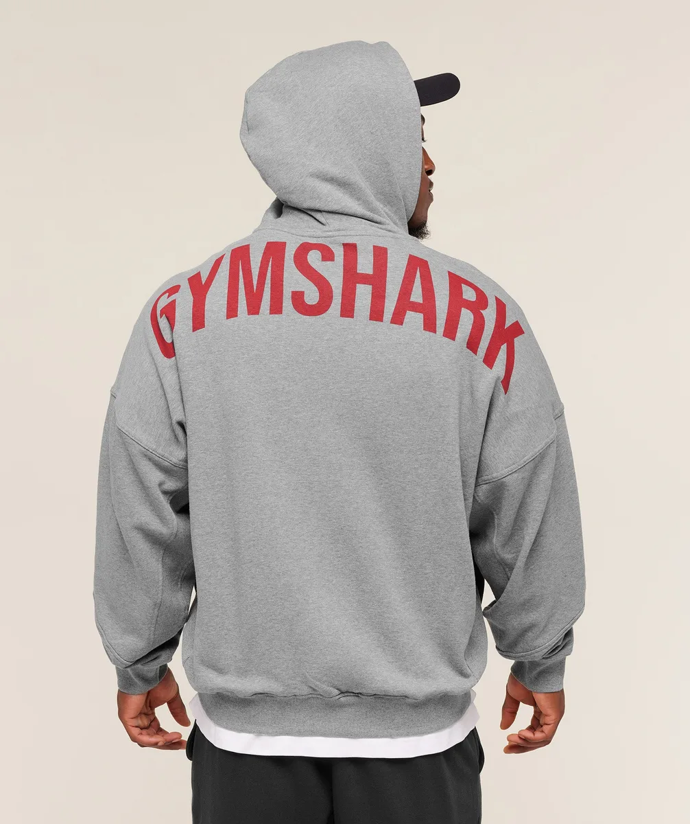 Gymshark Power Zip Up Hoodie - Charcoal Core Marl