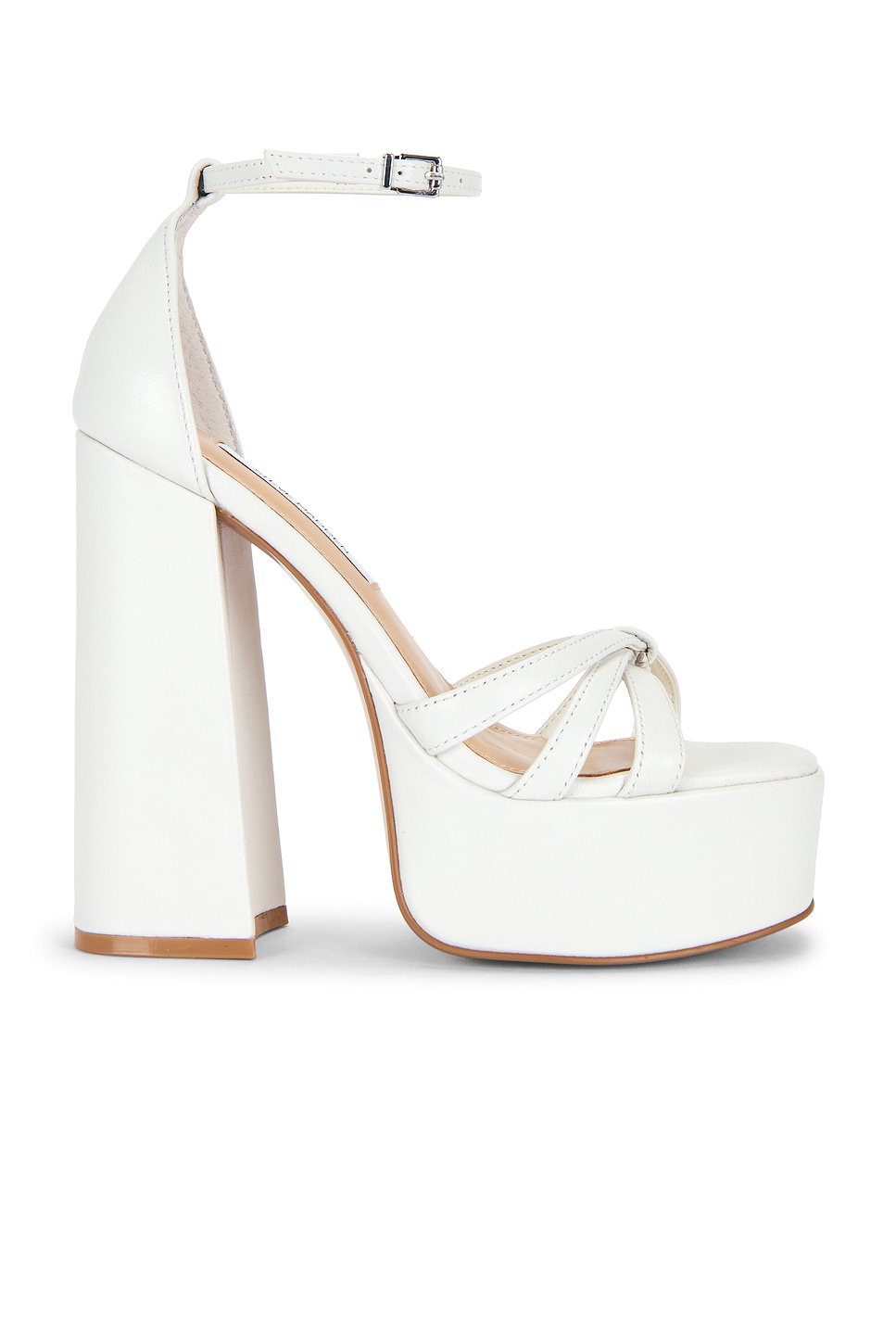 Steve Madden Retro Platform Heels in White Leather