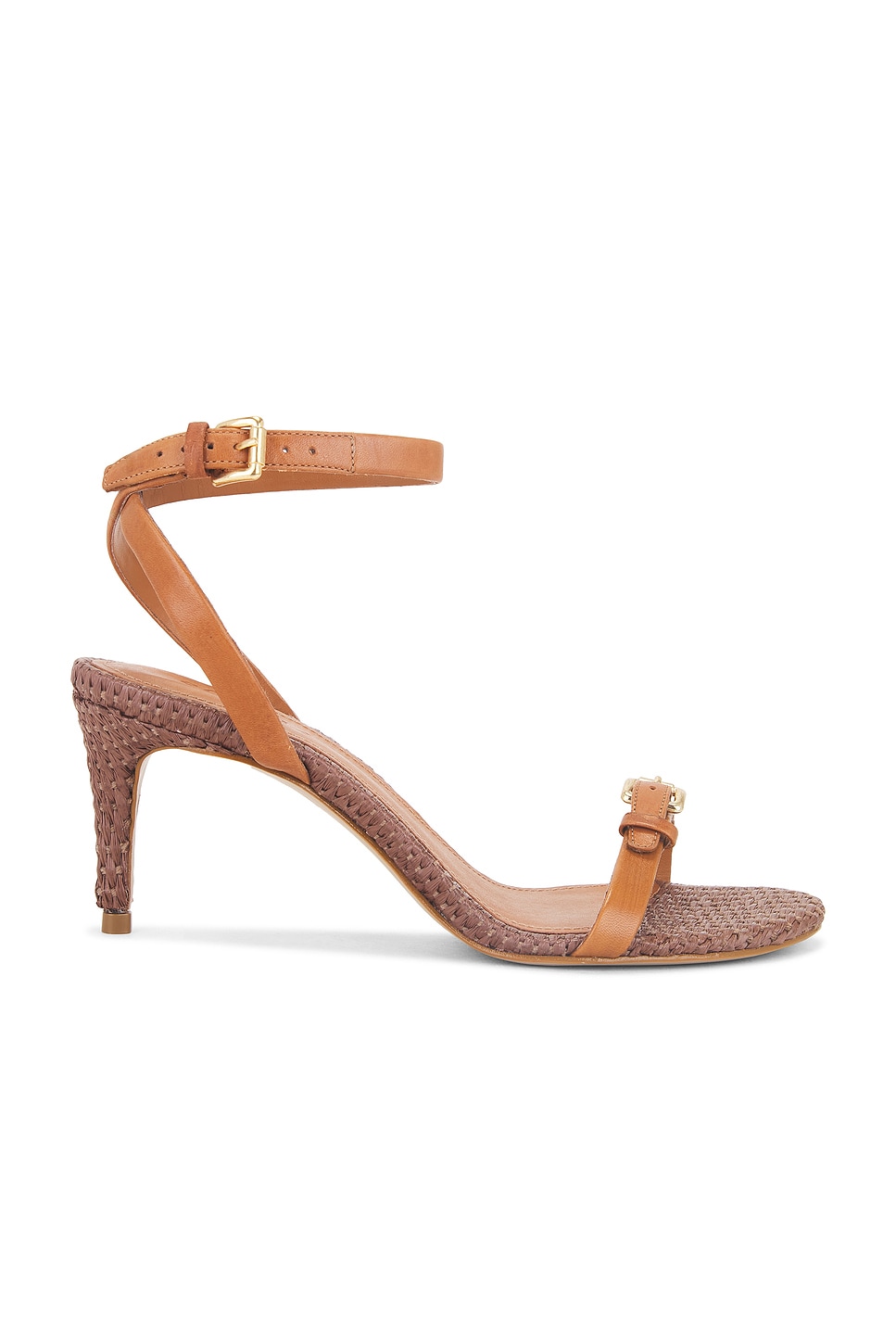 Schutz Aurora Mid Sandal in Cuoio Brown