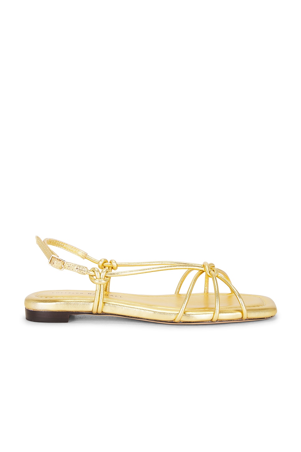 Loeffler Randall KARLY 系带平底凉鞋 in Light Gold