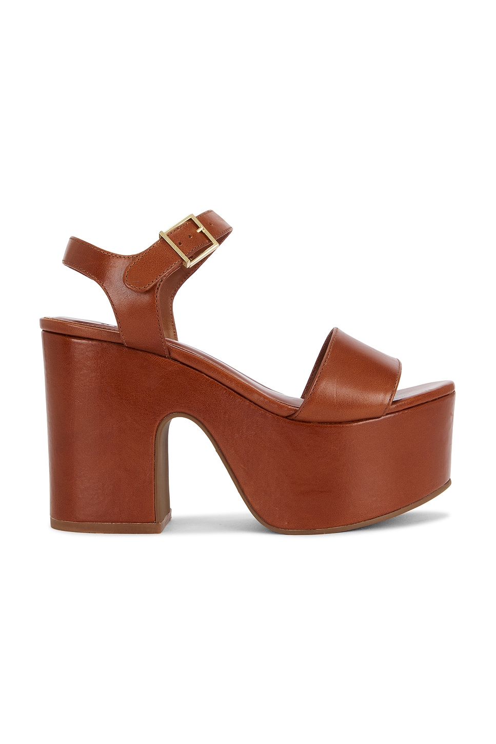 Schutz Tuke Platform Sandal in Cognac