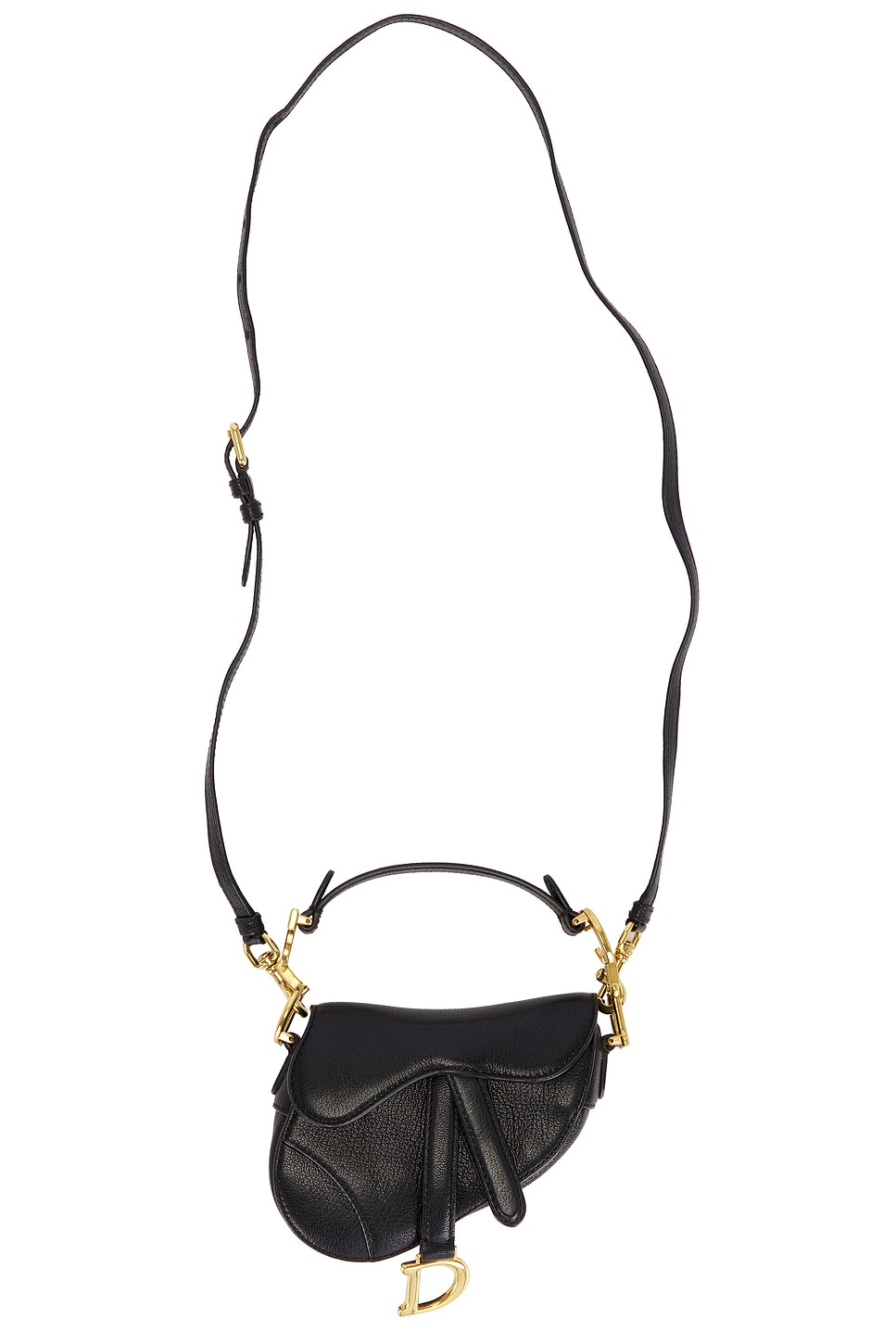 FWRD Renew Dior Micro Saddle Bag in Black