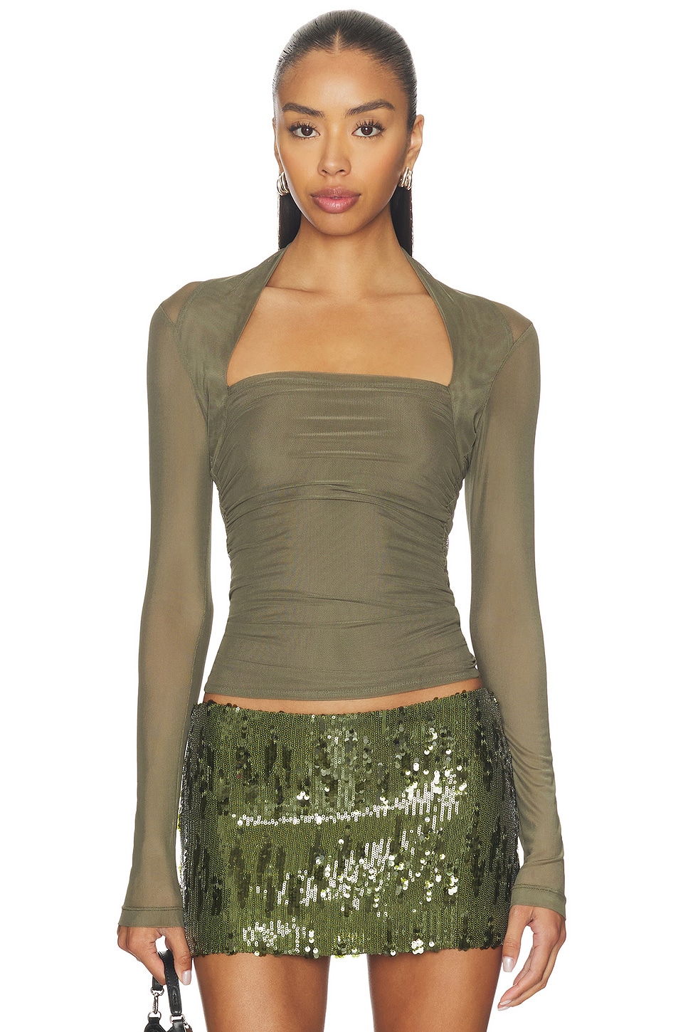 Amanda Uprichard Delilah Top in Olive