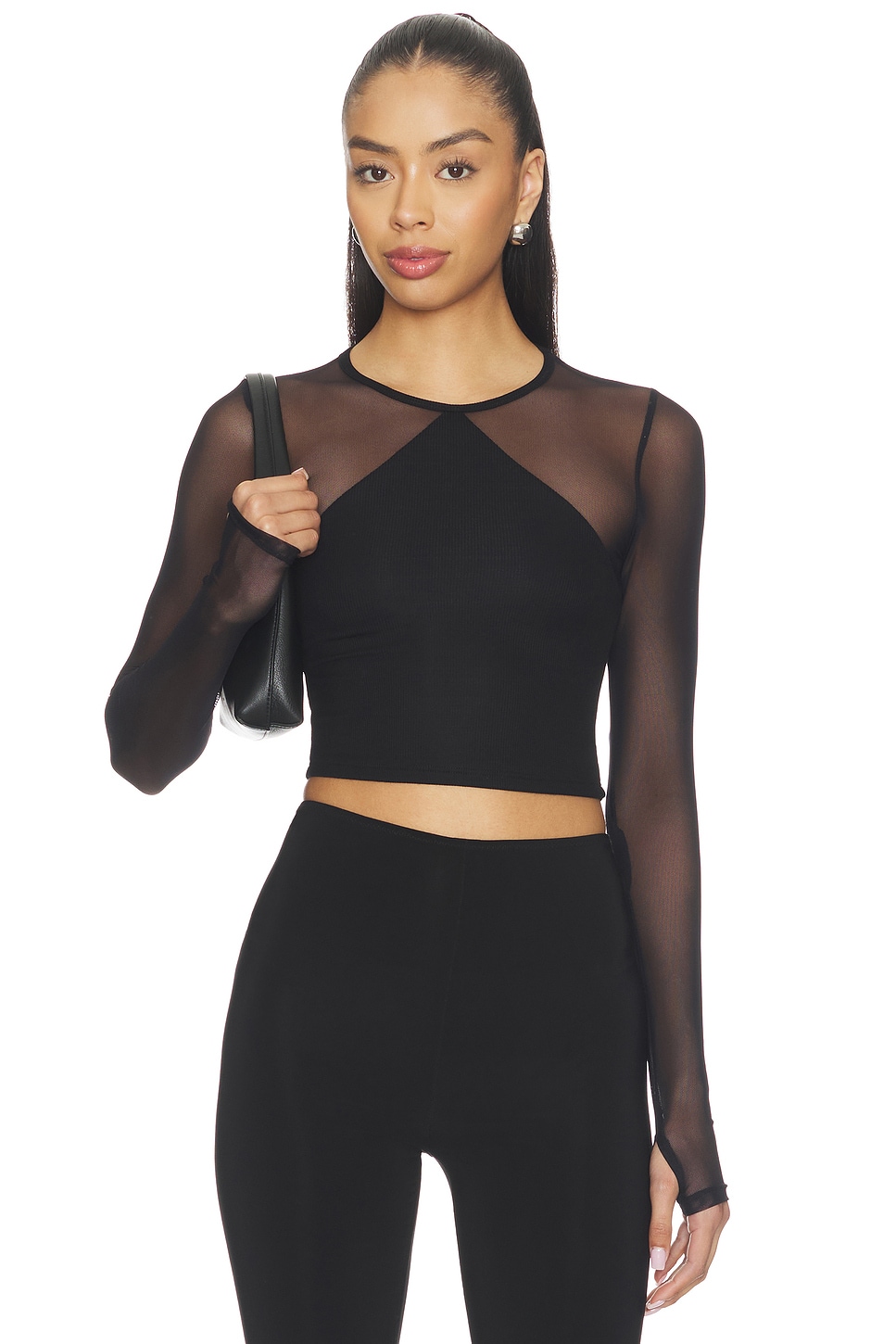Michael Lauren Mercutio Long Sleeve Top in Black
