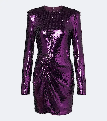 Gathered sequined minidress