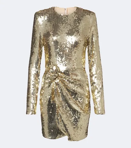 Gathered sequined minidress