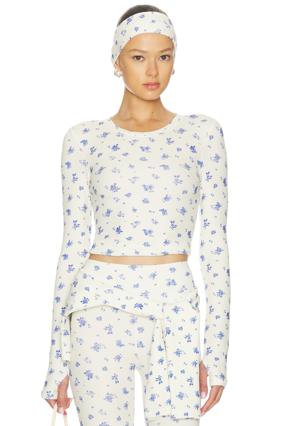 WellBeing + BeingWell Sloane Top in Blue Floral
