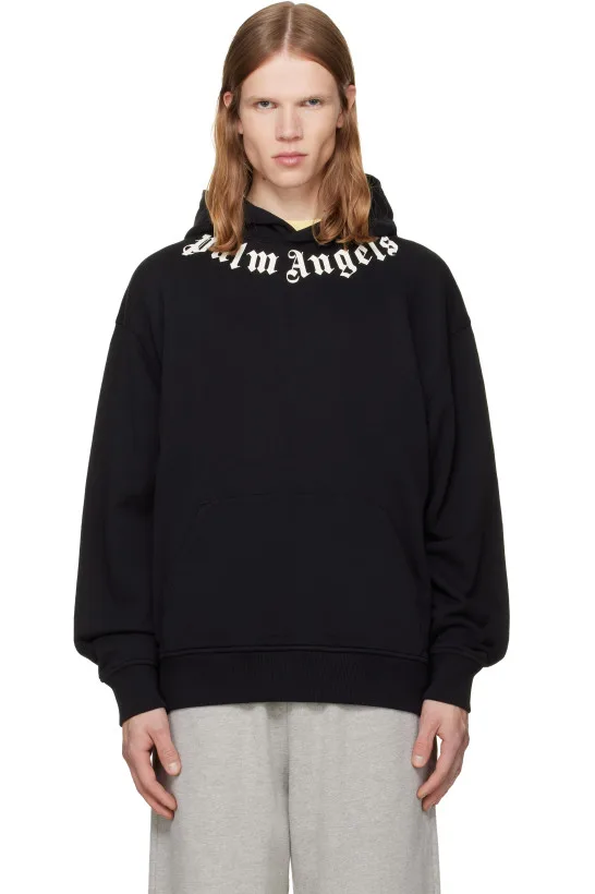 Black Neck Logo Hoodie