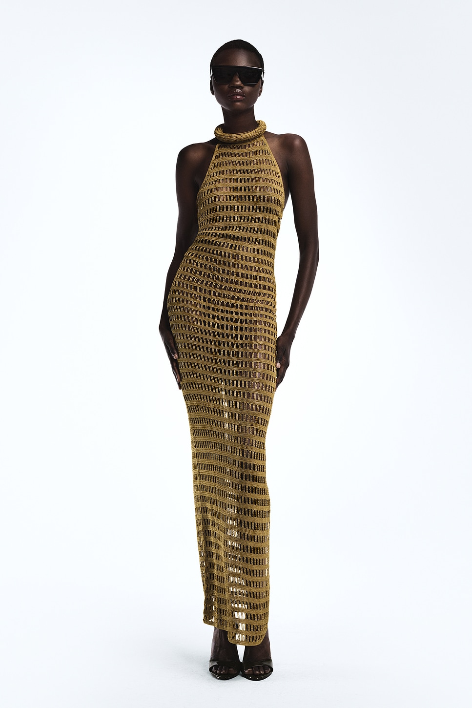 REVOLVE LOS ANGELES Bruni Crochet Gown in Bronze