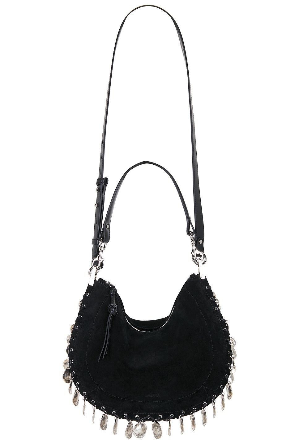 Isabel Marant Oskan Soft Zip Bag in Black & Silver