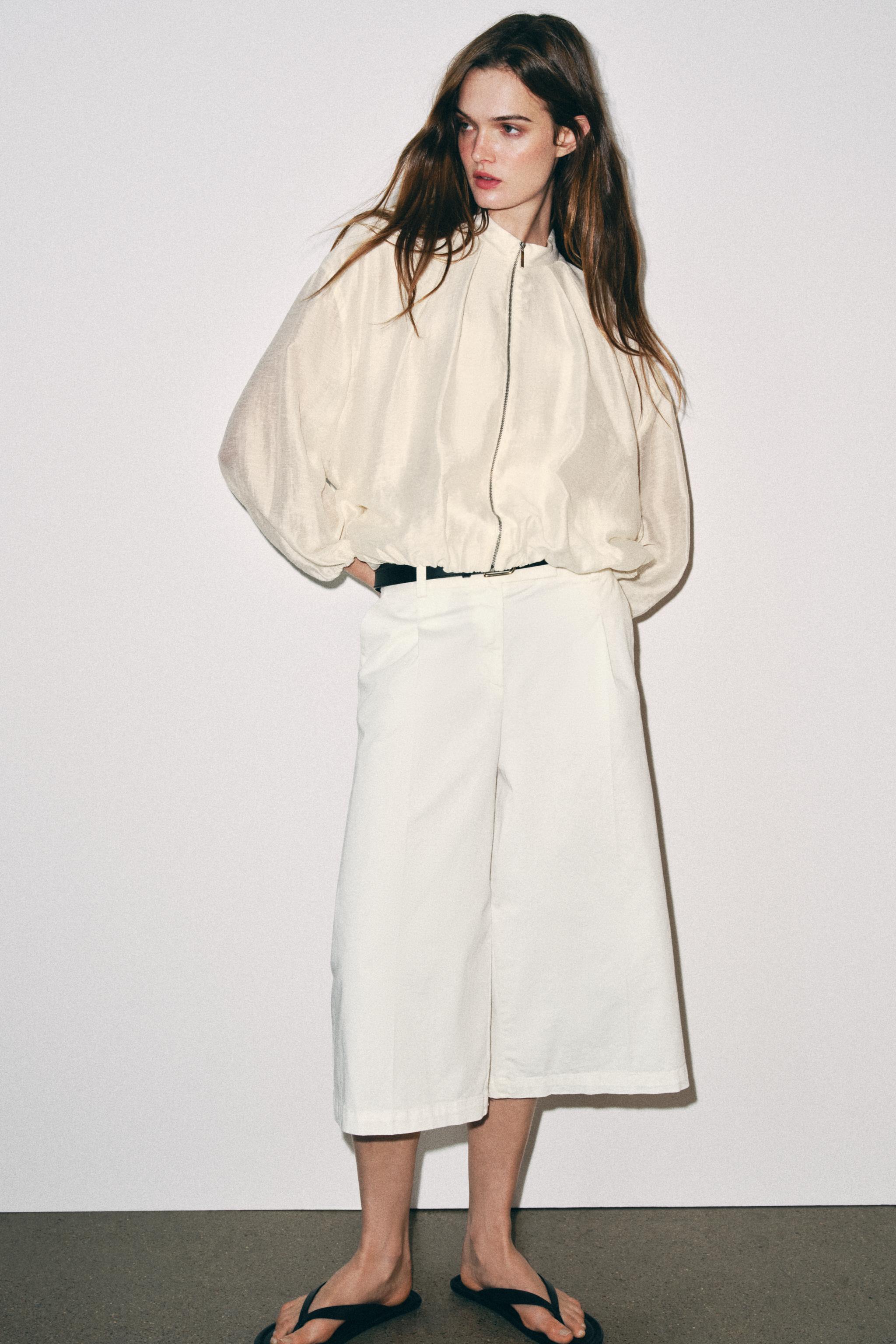 PLEATED BOMBER JACKET