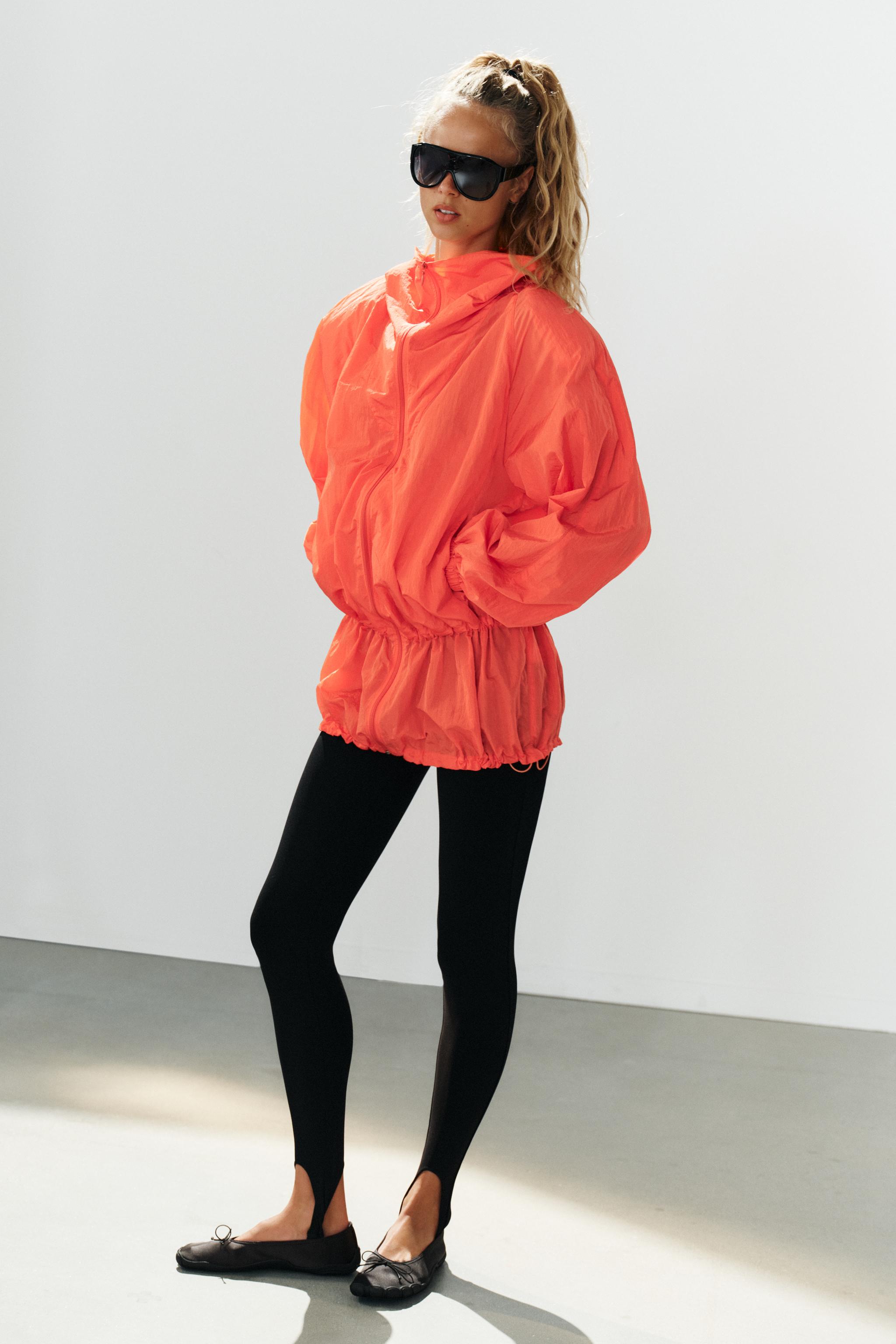 TECHNICAL FABRIC SHOULDER PAD ZIP JACKET