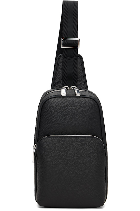 Black Grained Leather Bag