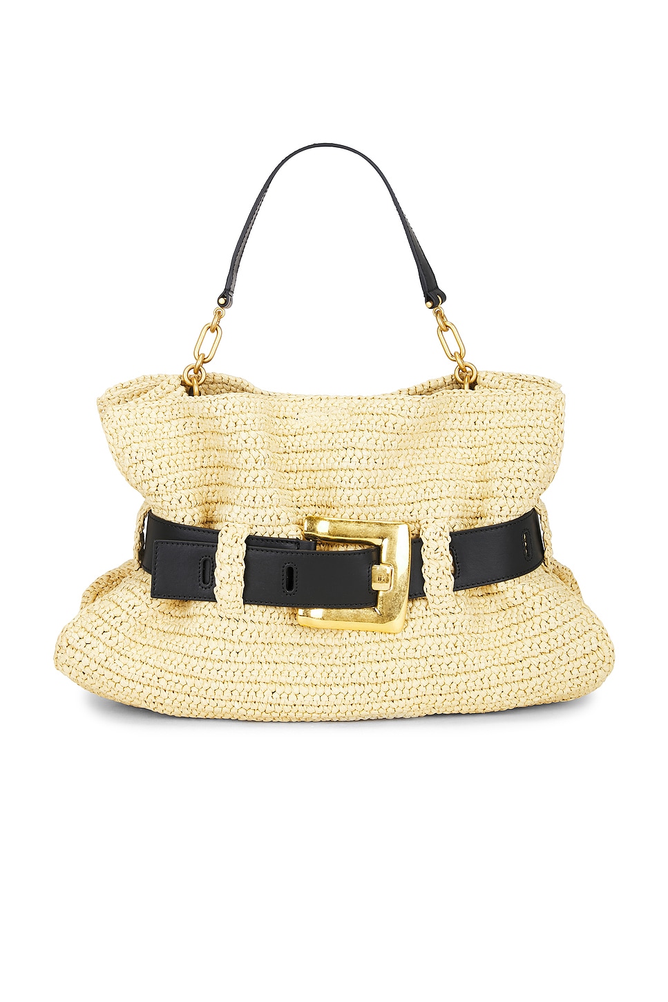 BALMAIN Medium Anthem Bag in Naturel & Noir