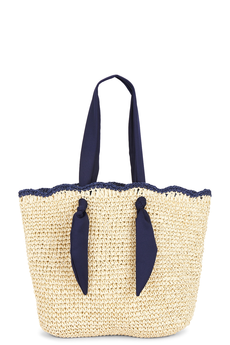 Nikki Beach Capri Tote Bag in Natural & Navy