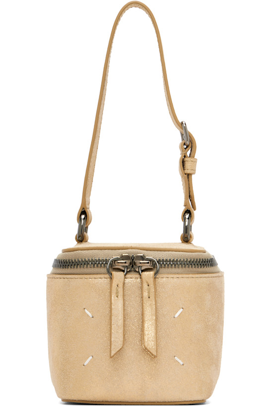 Gold Leather Mini Box Bag