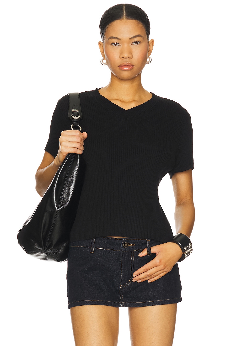LIONESS North Light Knit Top in Onyx
