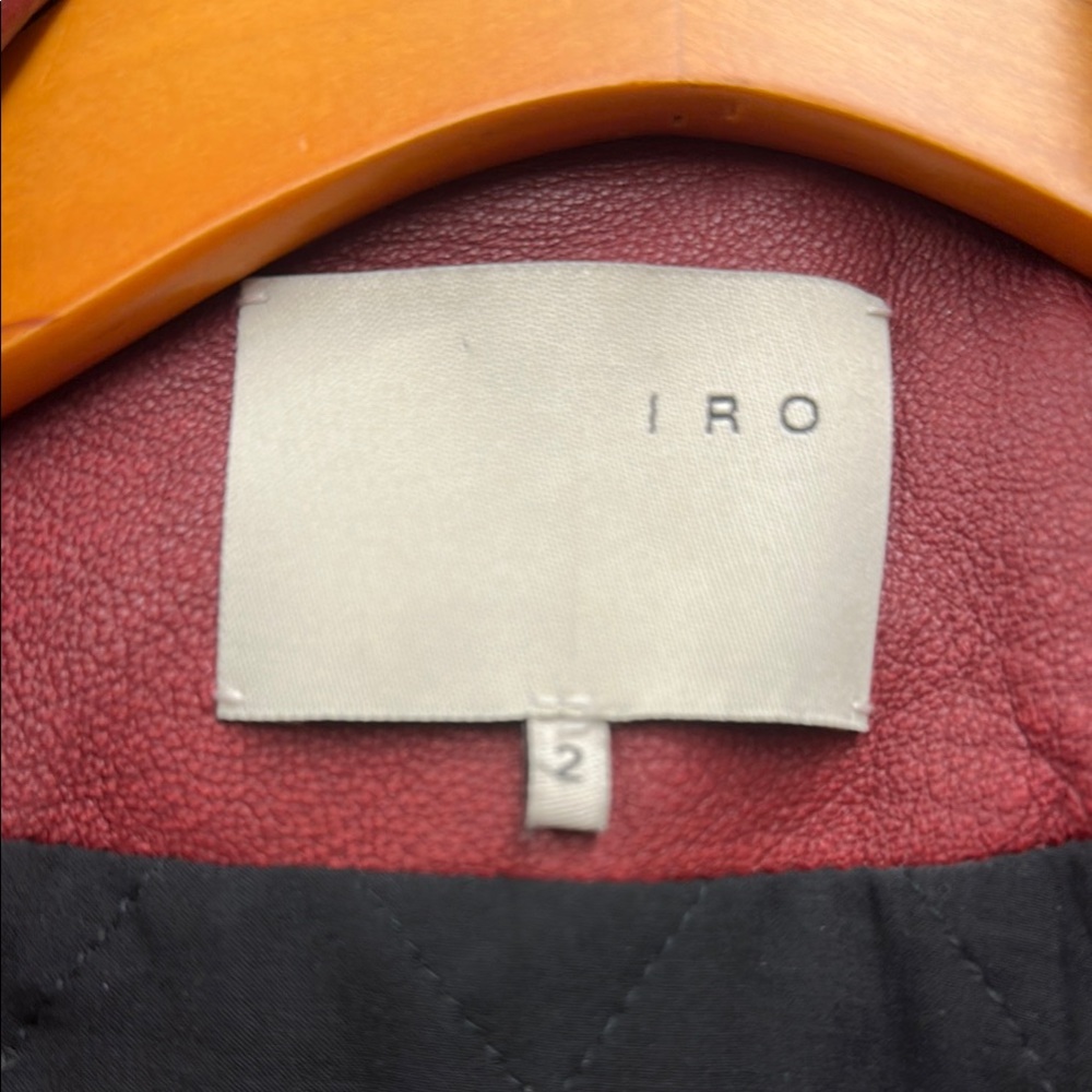 IRO Women's Red Leather Jacket - Image 2