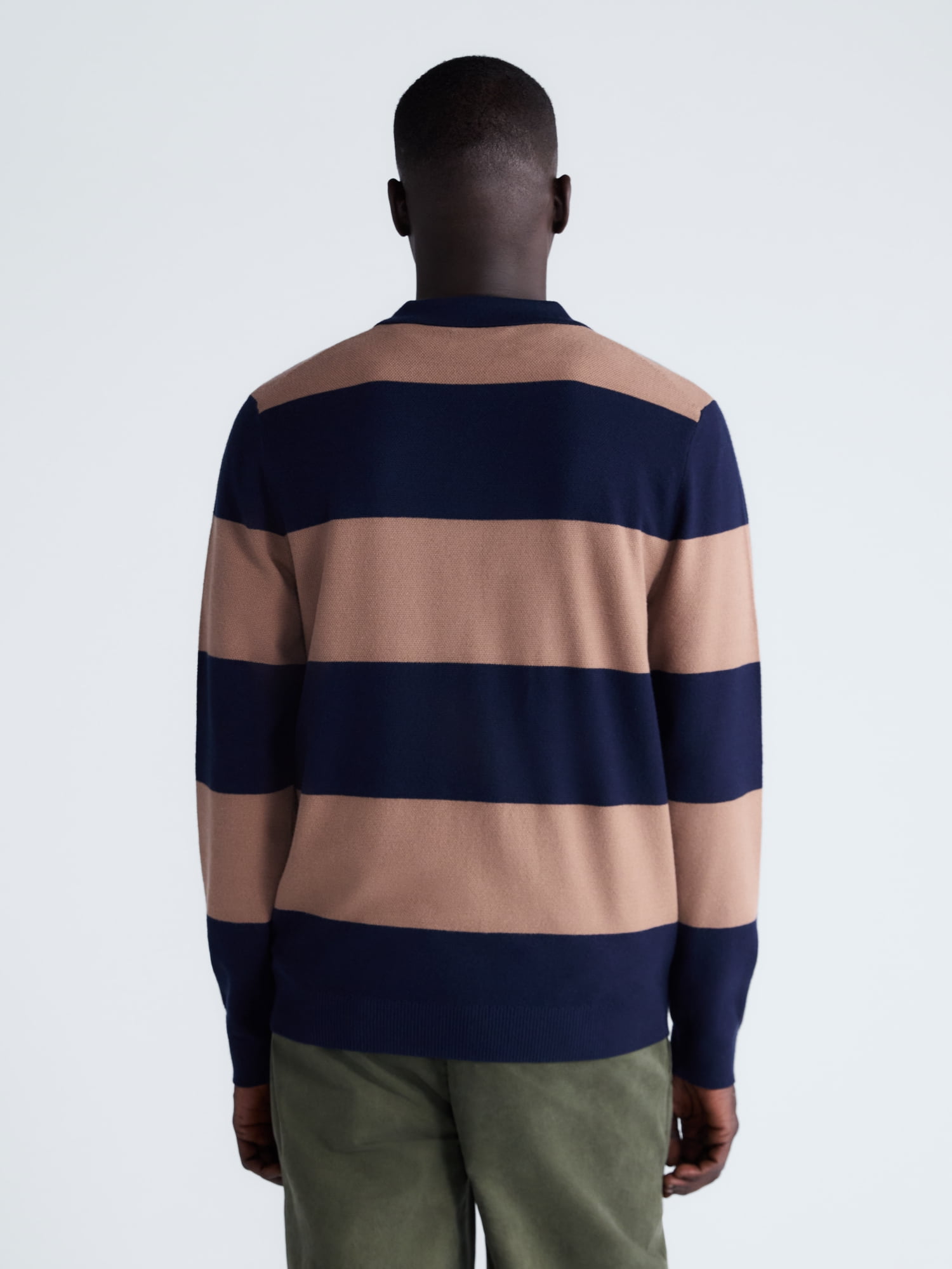 Free Assembly Men's Rugby Cozy Yarn Rugby Sweater with Long Sleeves, Midweight, Sizes XS-3XL - Image 3