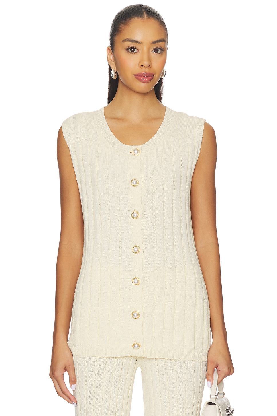 SNDYS Baha Ribbed Top in Cream