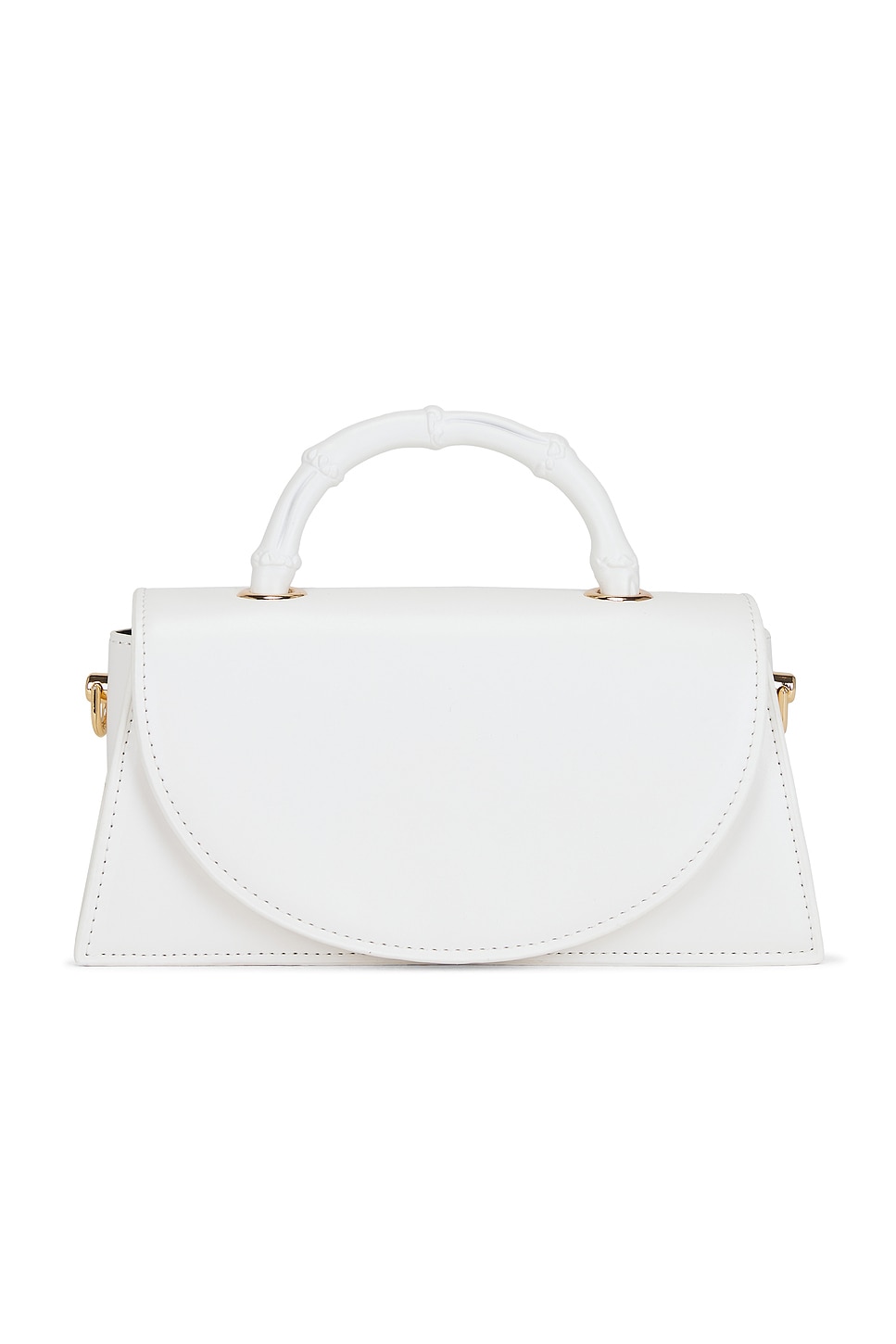 olga berg Phoebe Bamboo Handle Bag in White
