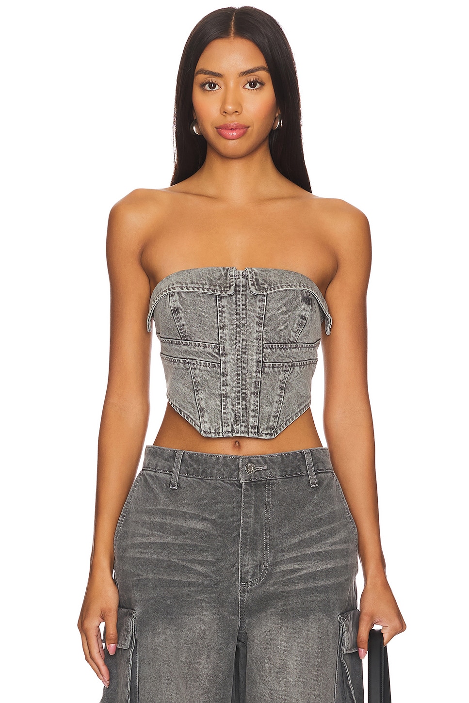 AFRM Noah Top in Smoke Grey