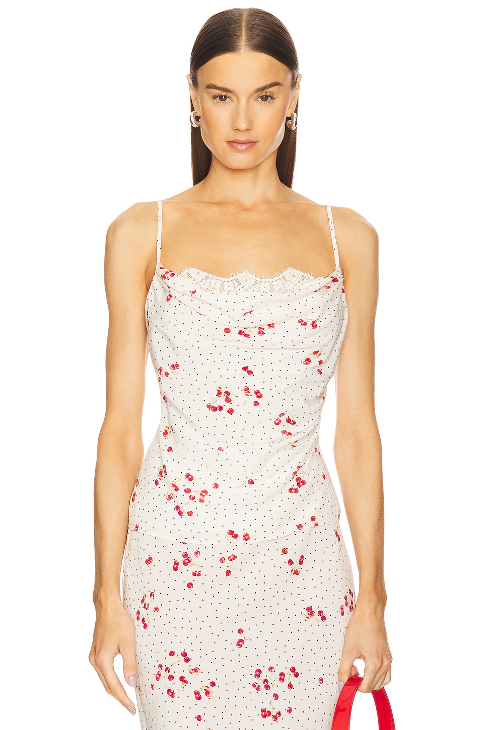 L'Academie Hallie Top in Suki Cherry Abstract