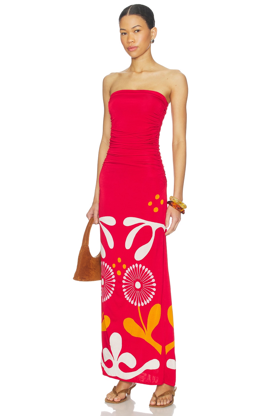 Cala de la Cruz Daphne Dress in Giardino Carmin