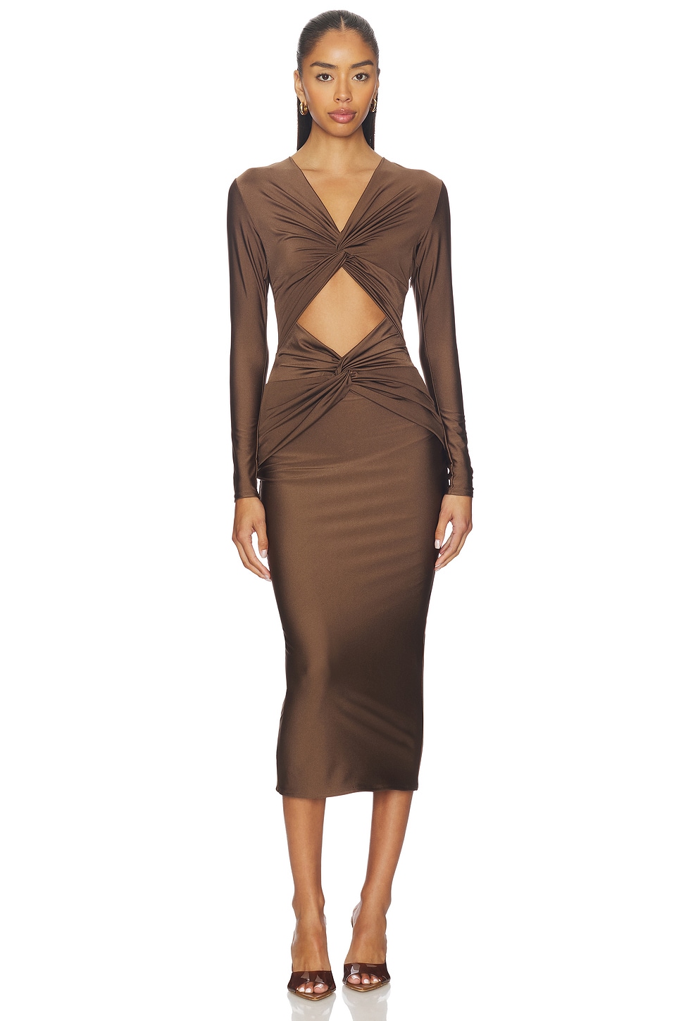 SEROYA Maida Dress in Sable Brown
