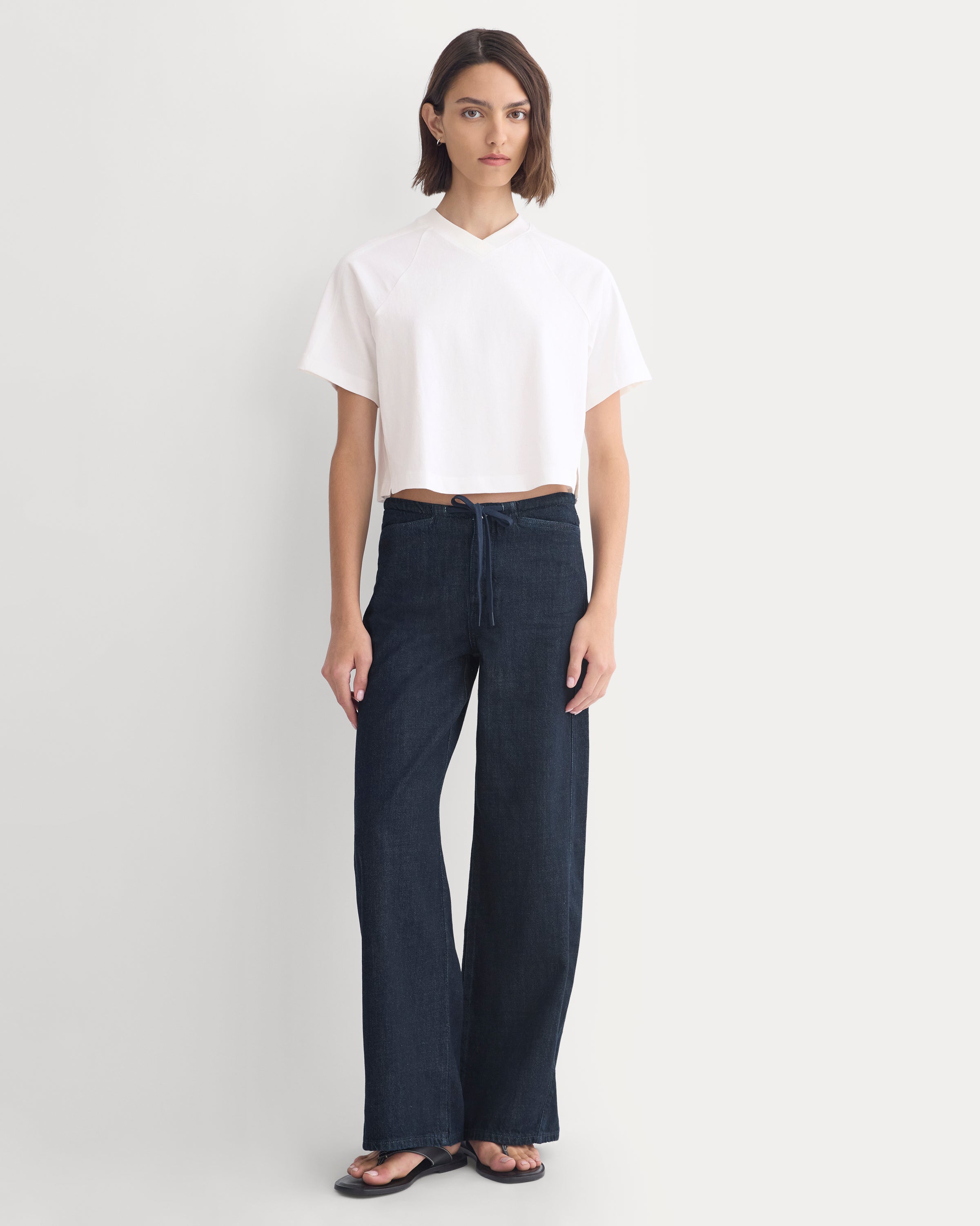 Low-Slung Tie-Front Jean | Dark Indigo