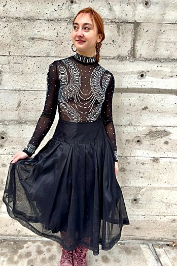 Vintage Lilith Black Crinoline Skirt Selected by Nomad Vintage