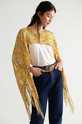 Stardust Fringe Poncho