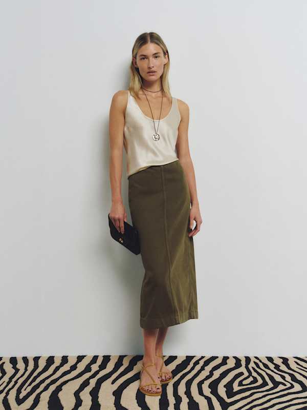 Regina Mid Rise Midi Skirt