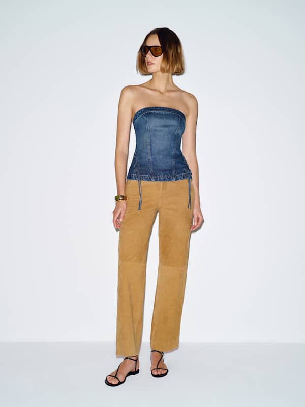 Gabbriette Stretch Denim Top