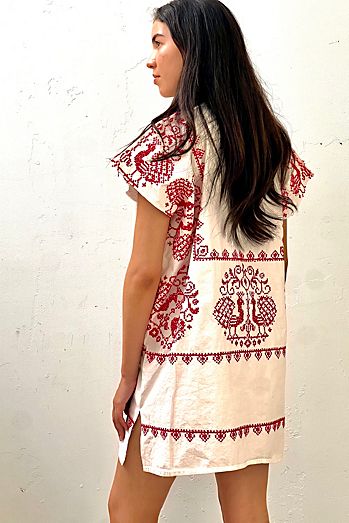 Anna Corinna Reworked Vintage Cross Stitch Smock Dress