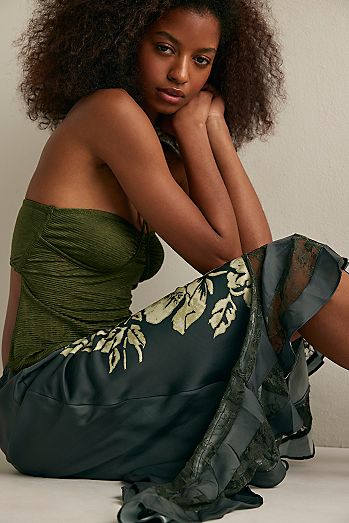 Long Lost Lover Printed Maxi Slip Skirt