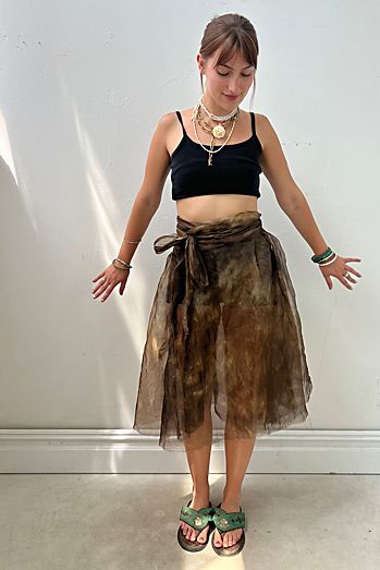 Vintage Sheer Organza Wrap Skirt Selected by Anna Corinna