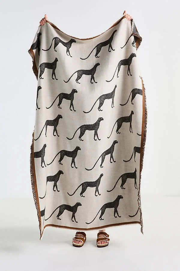 Anthropologie Woven Jacquard Patterned Throw Blanket