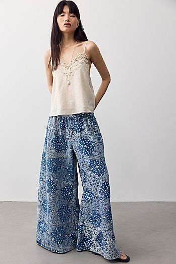 OneTeaspoon Daddios Printed Super Wide-Leg Jeans