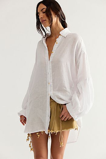 Selene Button Down Linen Shirt